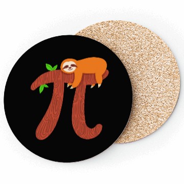 Discover Pi Sloth Math Mathematician Teacher Gift Coasters