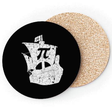 Discover Pi Pirate Ship Math Geek STEM Teacher 3 14 Pi Day Coasters