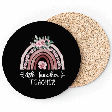 Discover 4th grade teacher floral rainbow back to school Coasters
