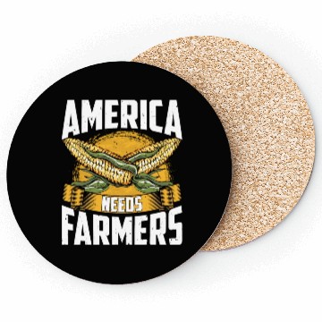 Discover America Needs Farmers Funny Corn Farming Coasters