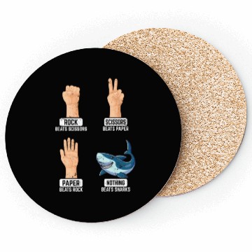 Discover Rock Paper Scissors Nothing Beats Sharks Funny Sha Coasters