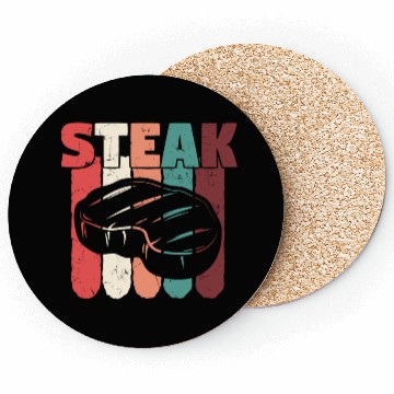 Discover Steak Vintage Distressed Colors Coasters