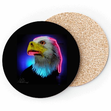 Discover i love america neon bright lightsamerican eagle Coasters
