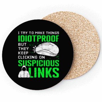 Discover Cyber Security Suspicious Links Phishing Coasters