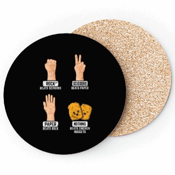 Discover Rock Paper Scissors Nothing Beats Chicken Nuggets Coasters