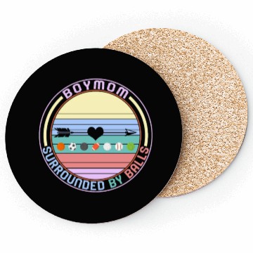 Discover Boy Mom Coasters, Surrounded By Balls Mother's Day