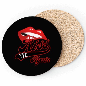 Discover Kiss Me Again Sexy Lip Redline Swoosh Graphic. Coasters