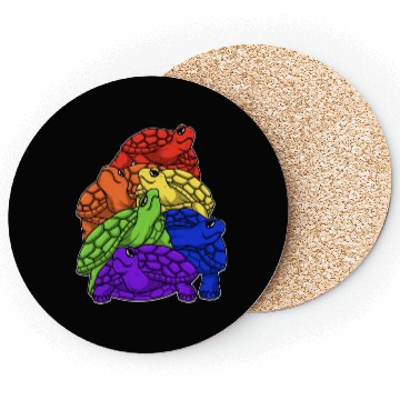 Discover Turtle Stack LGBTQ Gay Pride Rainbow Flag LGBT Coasters