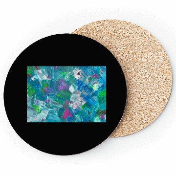 Discover Abstract Blue Teal Brushstrokes Painting Coasters