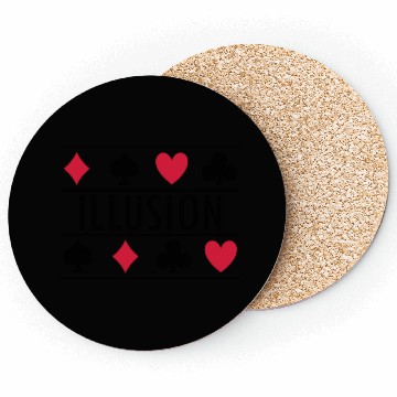 Discover Illusion with card symbols spell magic poker Coasters
