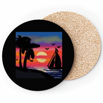 Discover Beach Sunset Coasters
