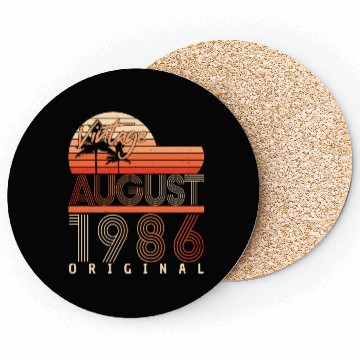 Discover Birthday Greeting For August 1986 Coasters