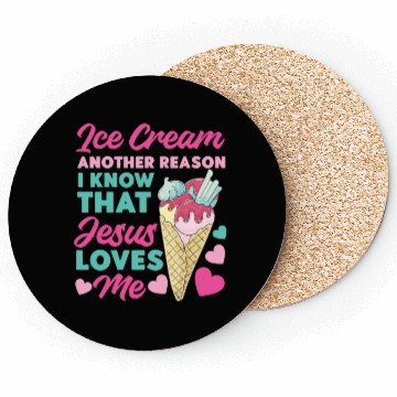 Discover Ice Cream Christian Jesus Cone Ice Coasters