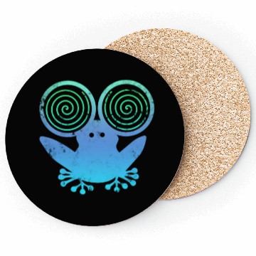 Discover Hypnotic Frog Blue Coasters