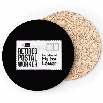 Discover Retired Postal Worker Retirement Mailman Postman Coasters