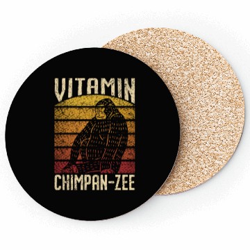 Discover Vitamin Chimpanzee Monkey Animal Zookeeper Coasters
