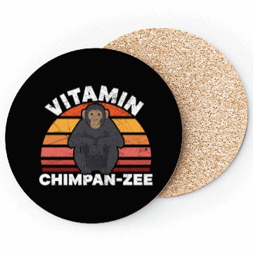 Discover Vitamin Chimpanzee Monkey Animal Zookeeper Coasters