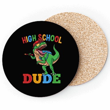 Discover High School Dude T-Rex Dinosaur Boys Coasters
