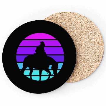 Discover Synthwave Cowboy Horse Wrangler Gift Coasters