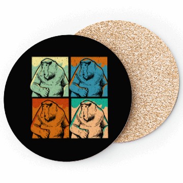 Discover Retro Proboscis Monkey Ape Wildlife Zookeeper Coasters