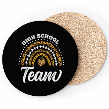 Discover High School Team Leopard Rainbow Back To School Coasters