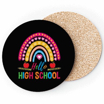 Discover Hello High School Teacher Rainbow Coasters
