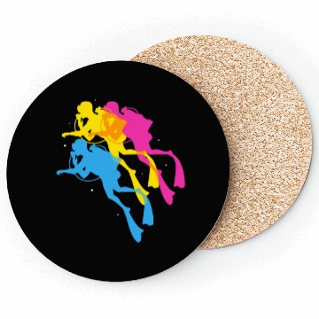 Discover Retro Colorful Scuba Diving Coasters