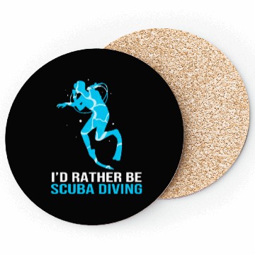 Discover Funny Scuba Diver Id Rather Be Scuba Diving Coasters