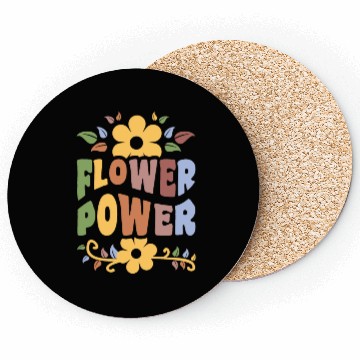 Discover Flower Power 1960's Hippie Floral Funny Saying Coasters