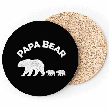 Discover Vintage Papa Bear with Two Cubs Daddy Bear Twin Coasters