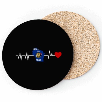 Discover Wisconsin Heartbeat Gift Coasters