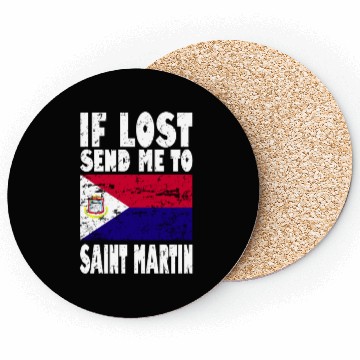 Discover Saint Martin Flag Saying Coasters