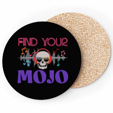 Discover Find Your Mojo Colorful Violet Pink Retro Font Coasters