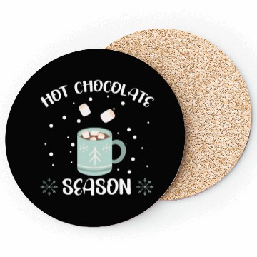 Discover Hot Chocolate Season Snow Winter Season Drink Coasters