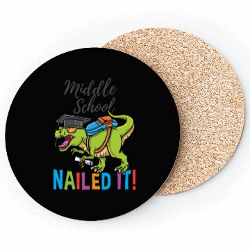 Discover Middle School Nailed It Dinosaur Graduation Coasters