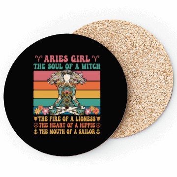 Discover Aries Girl Astrology Sign Coasters