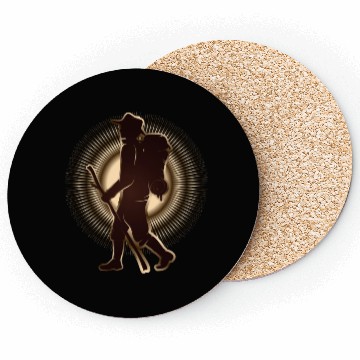 Discover Pilgrims or hikers with walking stick & backpack Coasters
