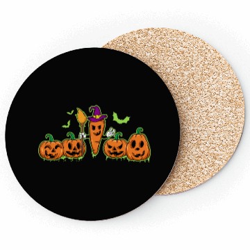 Discover Happy Halloween Carrot Pumpkin Trick Or Treat Coasters