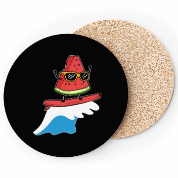 Discover Watermelon Surfing Windsurfer Gift Coasters