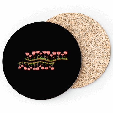 Discover nature line wave grass flowers Coasters