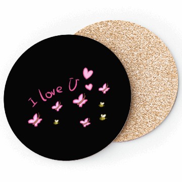 Discover i love you butterfly bees Coasters