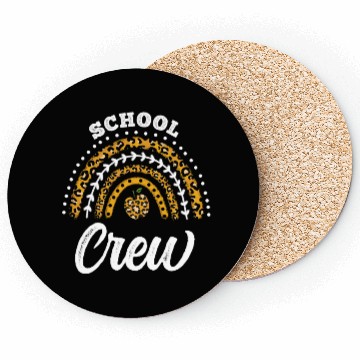 Discover School Crew Leopard Rainbow Back To School Coasters