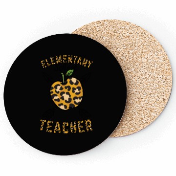 Discover Elementary School Teacher Leopard Print Coasters