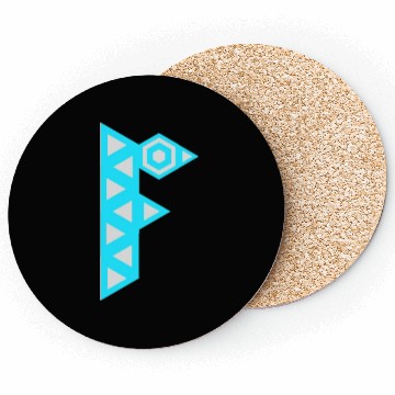 Discover Letter F Logo Robot Coasters