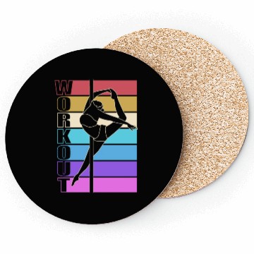 Discover Retro Workout Pole Dancing Pole Dancer Coasters