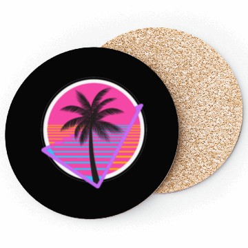 Discover Neon Sunset Palm Tree Coasters