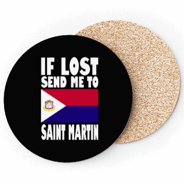 Discover Saint Martin Flag Saying Coasters