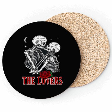 Discover The Lovers Vintage Tarot Card Astrology Skull Coasters