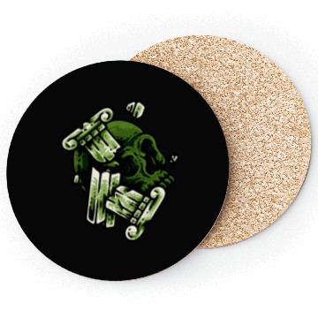 Discover green skull Coasters