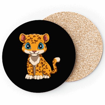 Discover Cute Baby Leopard for a Leopard lover Coasters